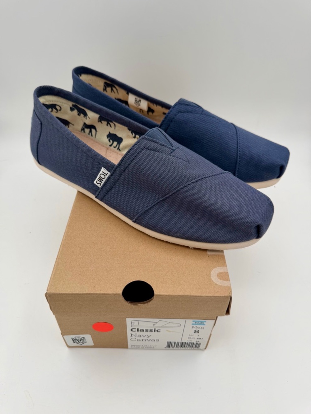 NEW TOMS classic navy canvas slide shoes sandals mens size 8 EUR 40.5 women 9.5